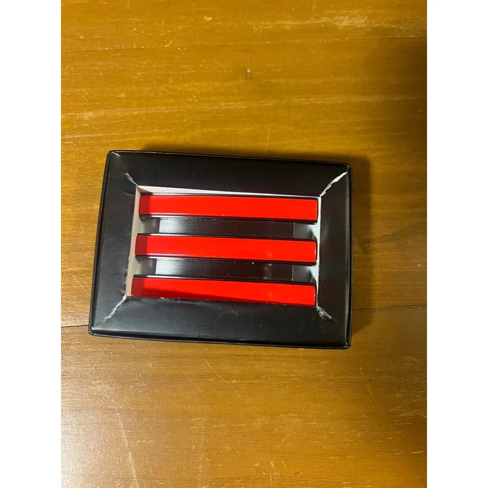 Adidas 3-Stripe Metal Belt Buckle Red Black Enamel Sport Golf with‎ Box
